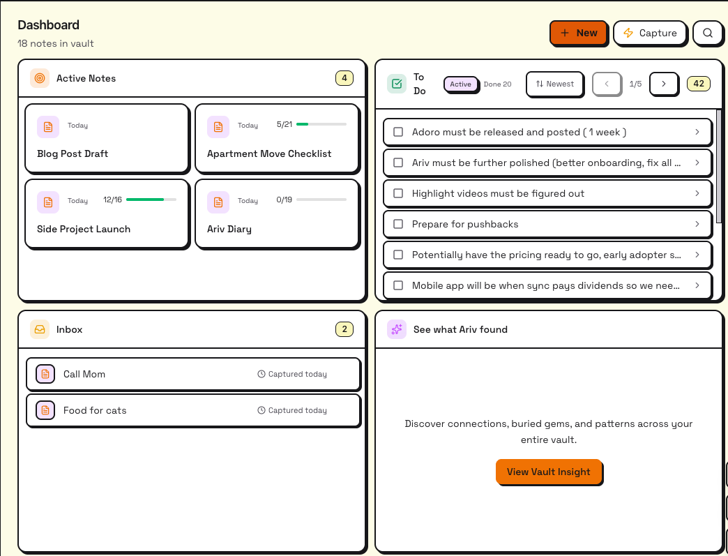 Ariv Dashboard